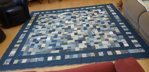 Blue checkered quilt